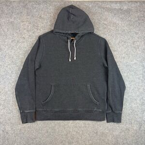 J Crew Vintage Fleece Hoodie Mens Medium Gray 100% Cotton French Terry Pullover